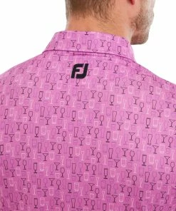 FootJoy Glass Print Lisle Mens Golf Polo Shirt -Drivers Sales 0sqpohiiesq