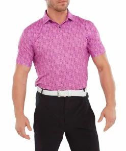 FootJoy Glass Print Lisle Mens Golf Polo Shirt -Drivers Sales 4jnmrwumzjz