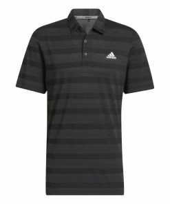 Adidas Golf Mens Two Colour Stripe Primegreen Polo Shirt