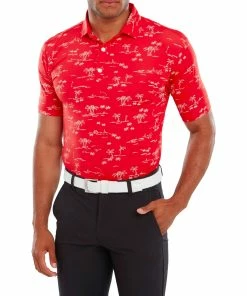 FootJoy Tropic Golf Print Lisle Mens Polo Shirt 9 FootJoy Tropic Golf Print Lisle Mens Polo Shirt -Drivers Sales eazlp1rxmwf