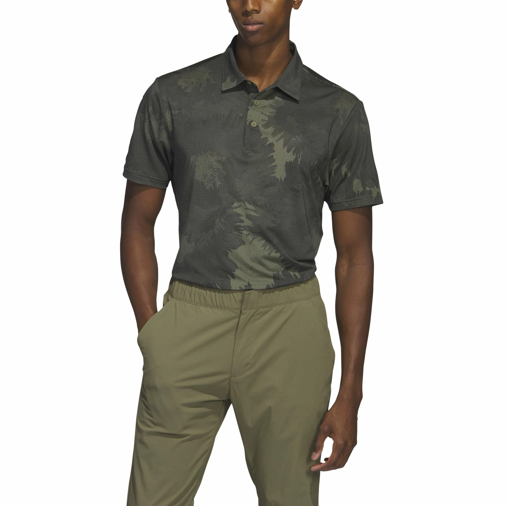 Adidas Golf Flower Mesh Print Mens Polo Shirt 5 Adidas Golf Flower Mesh Print Mens Polo Shirt - Image 3