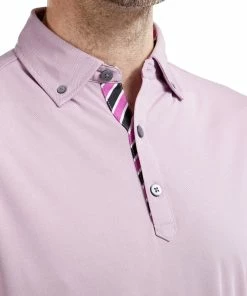FootJoy Birdseye Jacquard With Stripe Trim Mens Golf Polo Shirt -Drivers Sales kju0oszhsjv