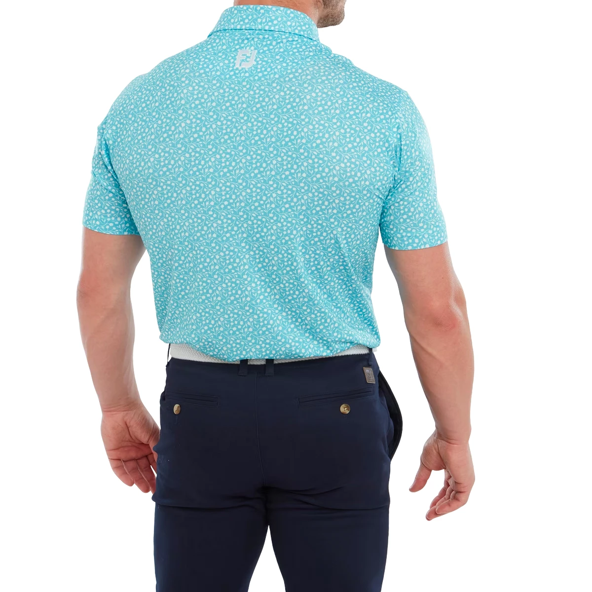 FootJoy Tossed Tulips Lisle Mens Golf Polo Shirt 6 FootJoy Tossed Tulips Lisle Mens Golf Polo Shirt - Image 4