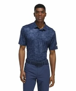 Adidas Mens Prime Blue Prisma Print Golf Polo Shirt -Drivers Sales mhri10z4cnv