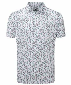 Footjoy Mens EU Mini Floral Lisle Print Polo Shirt