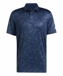 Adidas Mens Prime Blue Prisma Print Golf Polo Shirt