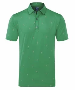 Footjoy Mens 18 Holes Lisle Print Polo Shirt