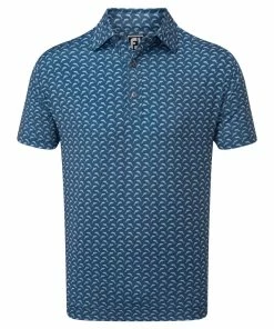 FootJoy Leaping Dolphins Print Lisle Mens Golf Polo Shirt