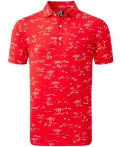FootJoy Tropic Golf Print Lisle Mens Polo Shirt