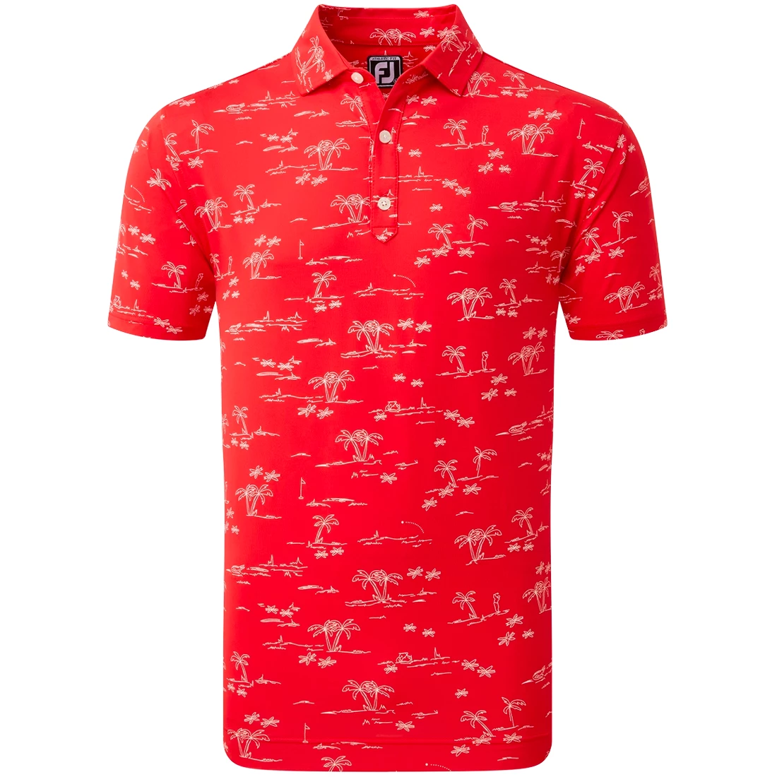 FootJoy Tropic Golf Print Lisle Mens Polo Shirt 3 FootJoy Tropic Golf Print Lisle Mens Polo Shirt