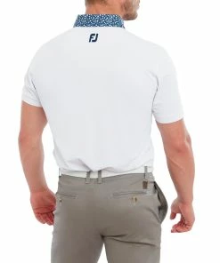 FootJoy Tossed Tulip Trim Pique Mens Golf Polo Shirt -Drivers Sales stotkmjunyr