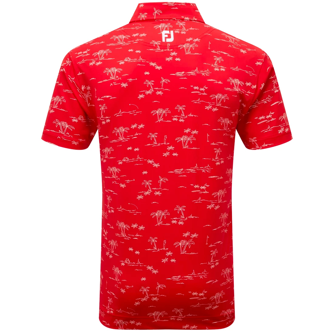 FootJoy Tropic Golf Print Lisle Mens Polo Shirt 4 FootJoy Tropic Golf Print Lisle Mens Polo Shirt - Image 2