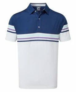 Drivers Sales 34 FootJoy Stretch Pique Colour Block Mens Golf Polo Shirt