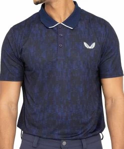 Castore Performance Geo Printed Mens Golf Polo Shirt -Drivers Sales vzbsoyamhlr
