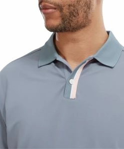 FootJoy Solid With Stripe Placket Pique Mens Golf Polo Shirt -Drivers Sales whtigepzcj2