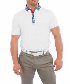 FootJoy Tossed Tulip Trim Pique Mens Golf Polo Shirt -Drivers Sales xajvuvyujds