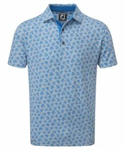 FootJoy Shadow Palm Print Pique Mens Golf Polo Shirt